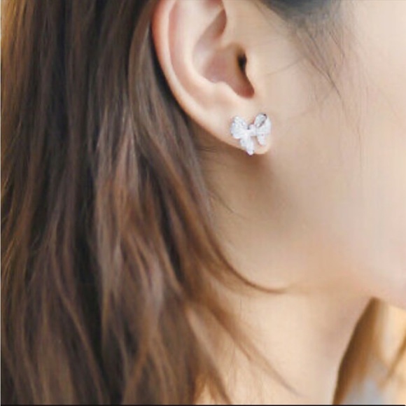 New pretty 925 silver diamond earrings - Picture 2 of 5